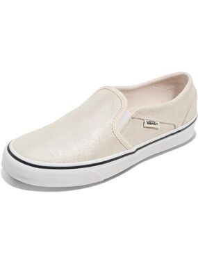 Women's Shimmer Classic Cream Closed Toe Slip On Asher Adult Low Top Sneaker